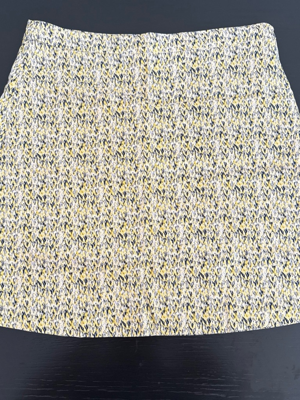 Margaret M Yellow and Navy Multi-Print A-Line Skirt